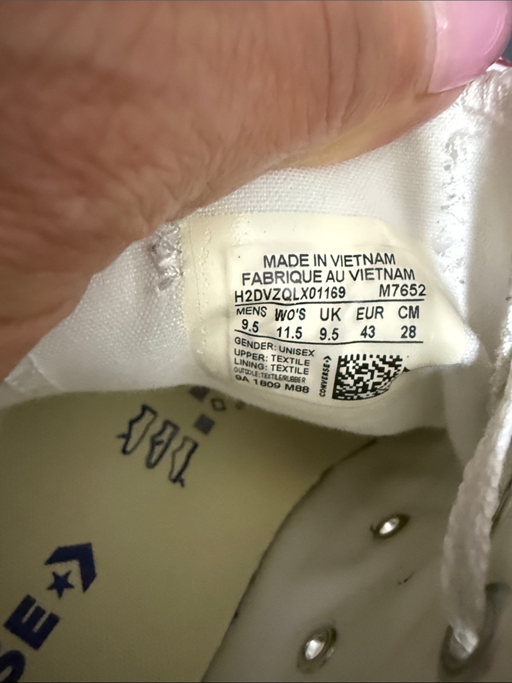 Converse All*Star White Low-Top Canvas Sneakers -Unisex - Men9.5/Women11.5 - Picture 8 of 8